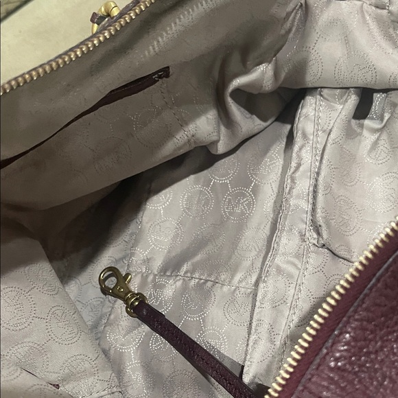 Michael Kors Burgundy Satchel with Gold Accents - Picture 8 of 9